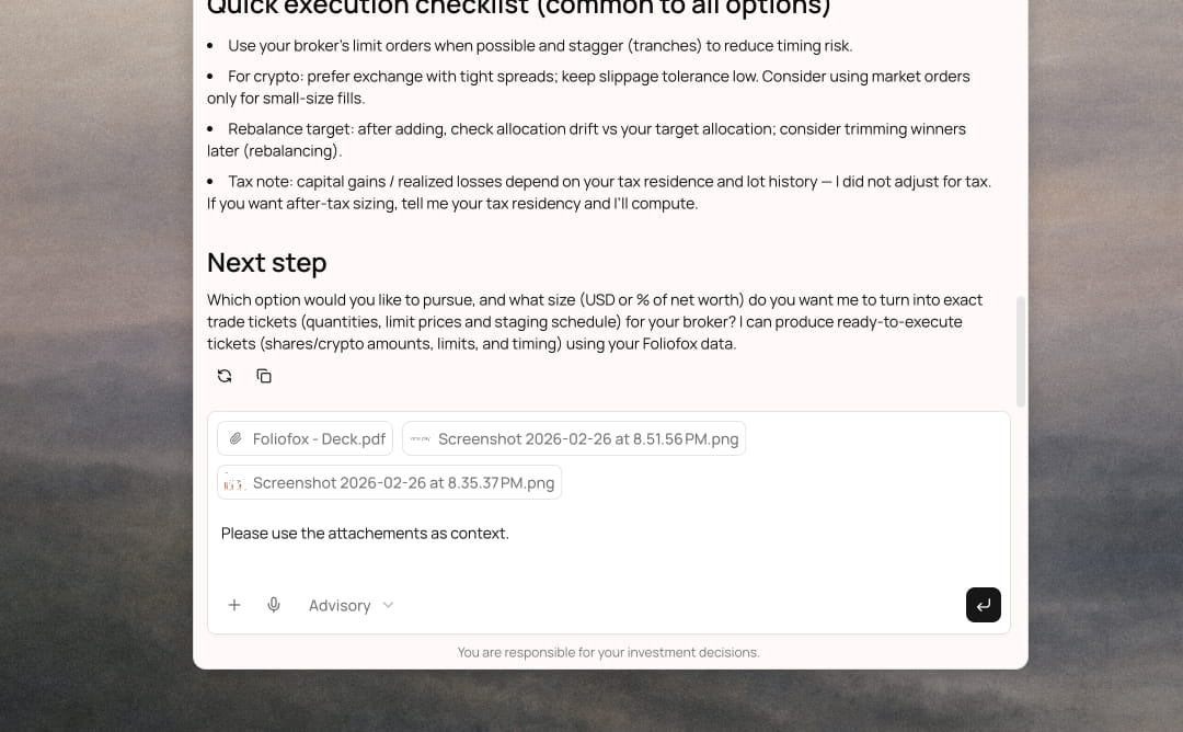 Attach Files (Images and PDFs) to your AI Advisor Chat
