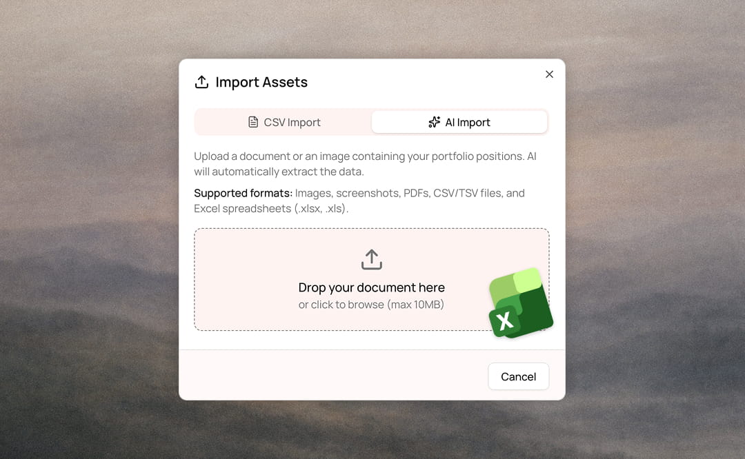Use AI to Import Spredsheet Positions