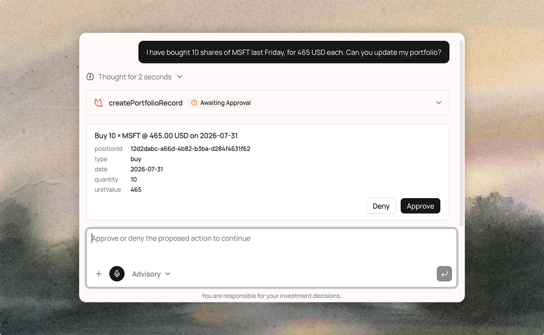 Advisor Actions